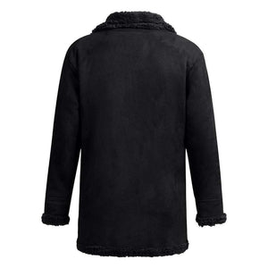FengGa - Chamarra de Invierno para Hombre de Piel de Oveja con Forro de Lana