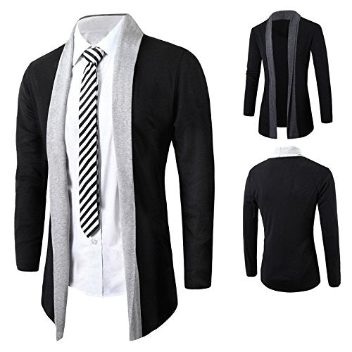 Zehui Traje de Moda para los Hombres Todo Match Estilo Prendas de Punto, Traje Casual Cardigans Tops