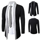Zehui Traje de Moda para los Hombres Todo Match Estilo Prendas de Punto, Traje Casual Cardigans Tops