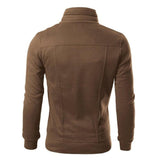 Sudadera de Manga Larga para Hombre, con Cierre de botón para Invierno, con Cuello hacia Abajo, Ajustada, para Hombre