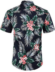 Zoey's Dream House Camisa Casual de Manga Corta con Botones para Hombre, diseño de sandía y Flores, para Verano, Playa, Ropa para Hombre