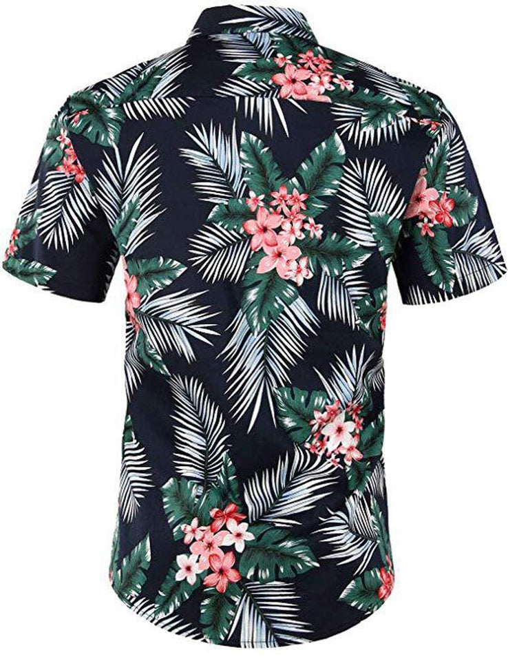 Zoey's Dream House Camisa Casual de Manga Corta con Botones para Hombre, diseño de sandía y Flores, para Verano, Playa, Ropa para Hombre