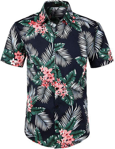 Zoey's Dream House Camisa Casual de Manga Corta con Botones para Hombre, diseño de sandía y Flores, para Verano, Playa, Ropa para Hombre