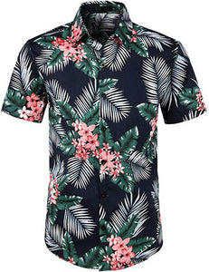 Zoey's Dream House Camisa Casual de Manga Corta con Botones para Hombre, diseño de sandía y Flores, para Verano, Playa, Ropa para Hombre