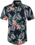 Zoey's Dream House Camisa Casual de Manga Corta con Botones para Hombre, diseño de sandía y Flores, para Verano, Playa, Ropa para Hombre