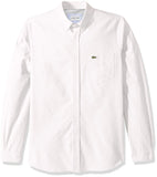 Lacoste CH4976 - Camisa de Manga Larga Oxford con Cuello de botón para Hombre