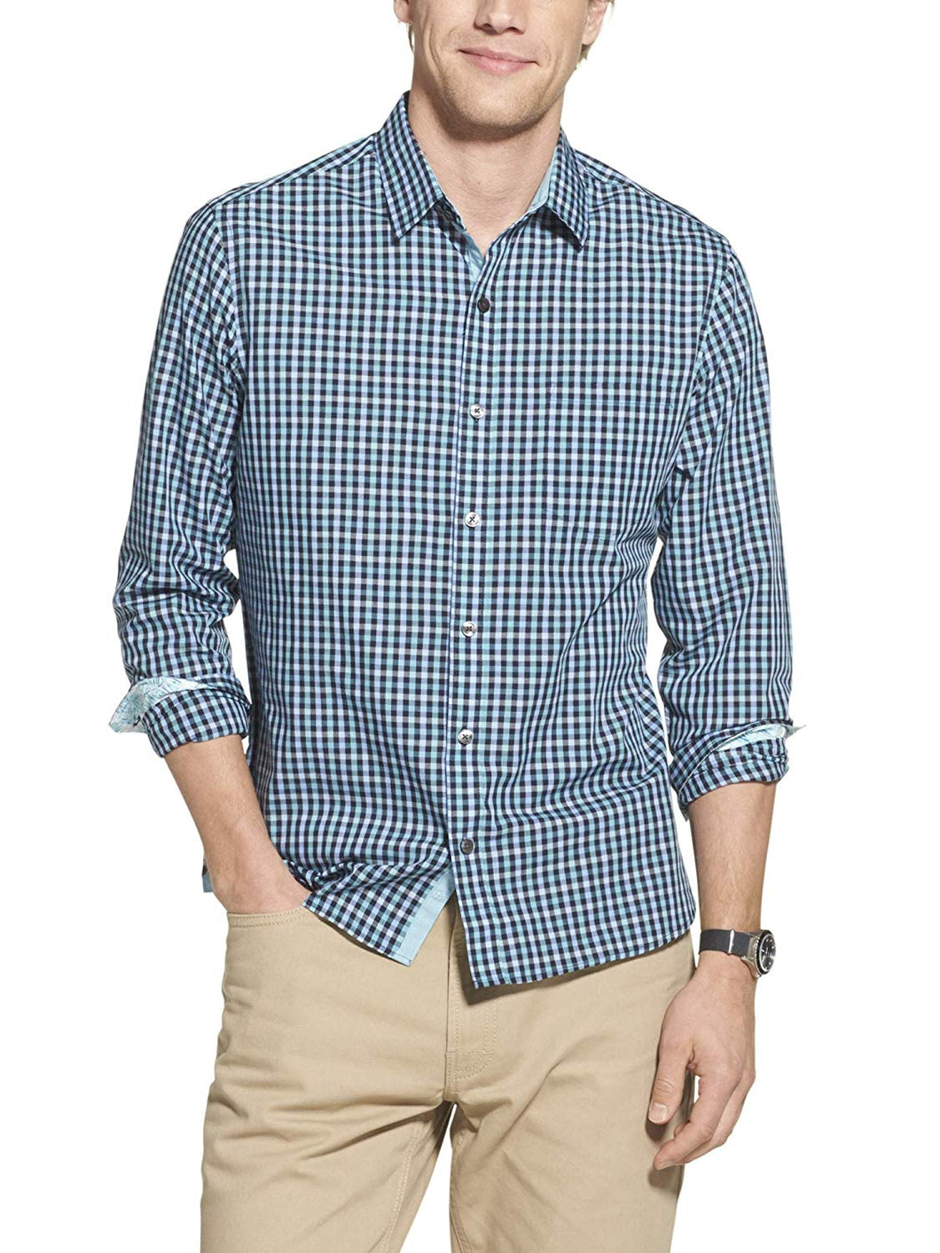 Geoffrey Beene - Camisa de Manga Larga con Botones para Hombre