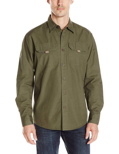 Wrangler Authentics Playera de Lona de Manga Larga para Hombre