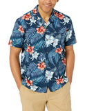 Amazon Brand - Camisa hawaiana tropical de algodón 100% con ajuste estándar de 28 palmeras para hombre