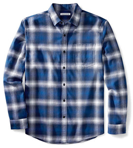 Amazon Essentials Camisa de Franela de Manga Larga de Ajuste Regular para Hombre